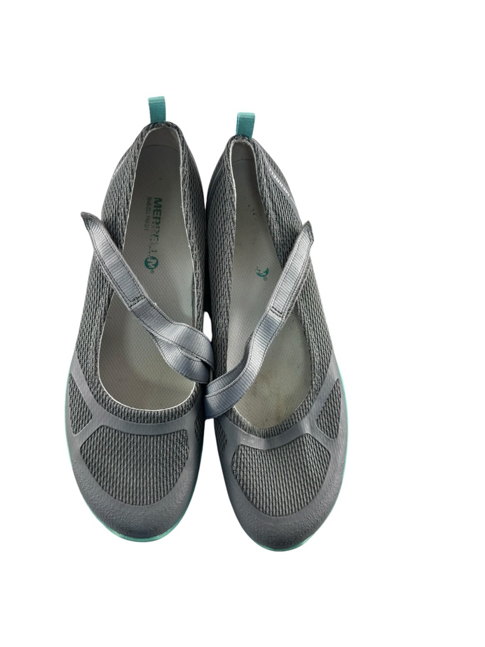 Merrell Women's Gray Slip-On Mary Jane with Teal Accents